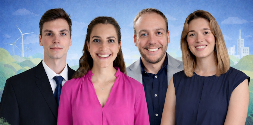From left to right, Niklavs Tamanis, Veronica Saletti, Marco Costa, Marina Fernández-Campoamor, EUSEW Young Energy Ambassadors