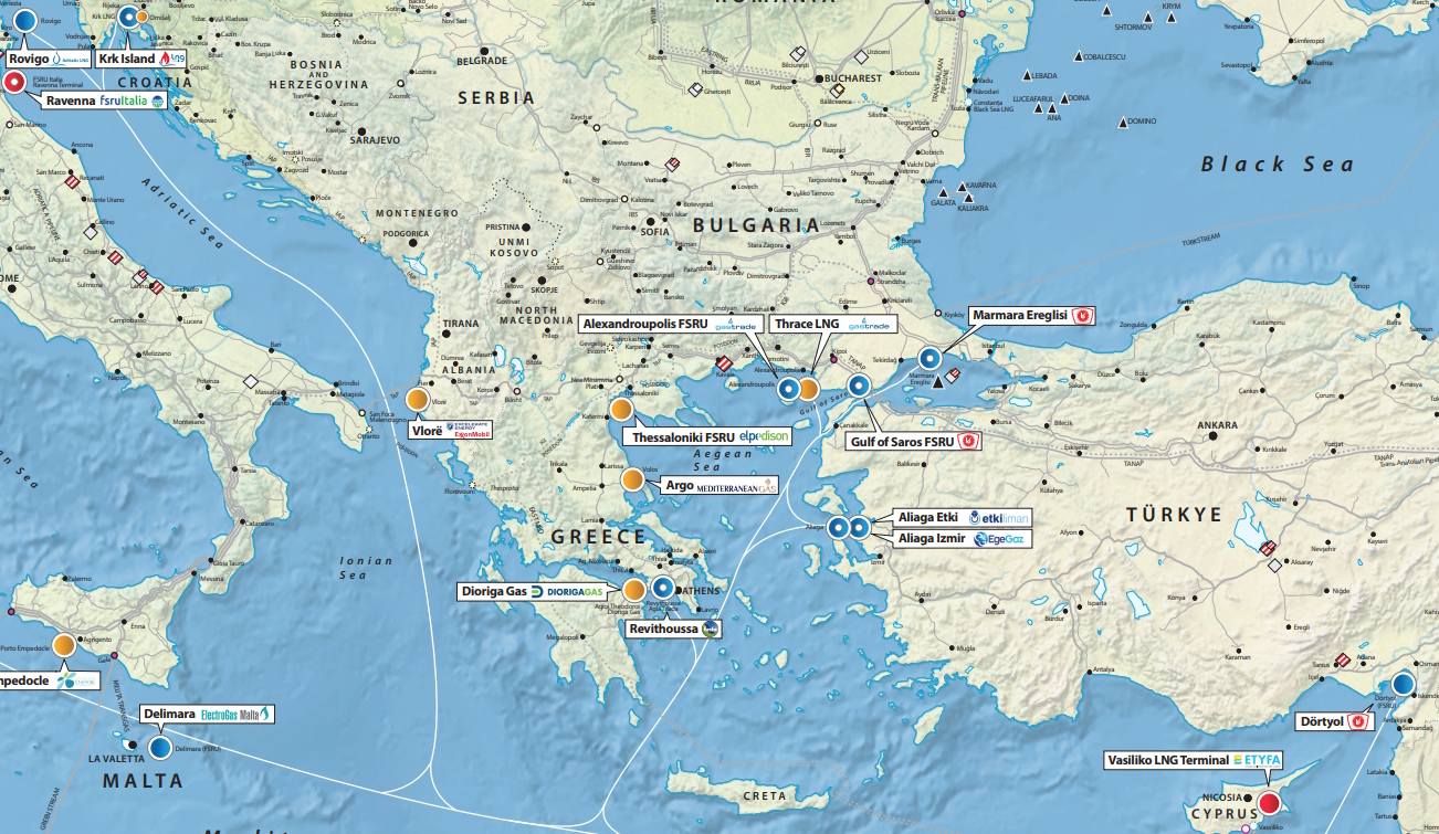 GIE LNG US deals supply Central and Eastern Europe Balkans