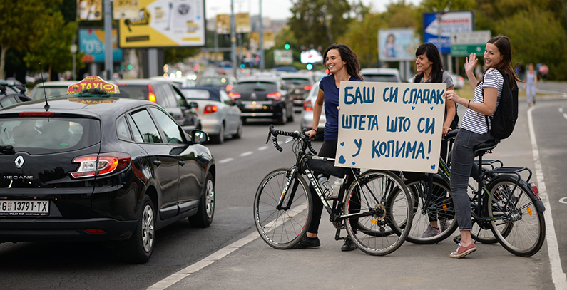 U Beogradu održana ulična akcija Prevari gužvu – sedi na bajs