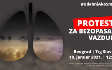 Protest bezopasan vazduh 10. januar Beogradu