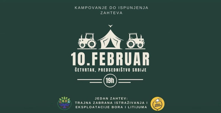 kampovanje Predsednistva zabrane istrazivanja rudarenja litijuma bora