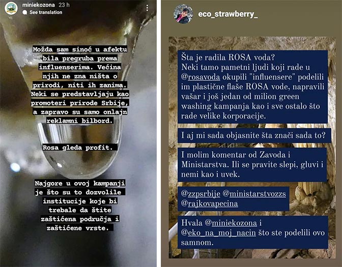 Rosa Homolje ekolozi reakcija drustvene mreze