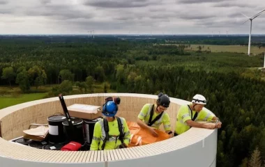 U Svedskoj postavljena najvisa vetroturbina s drvenim stubom na svetu, Modvion