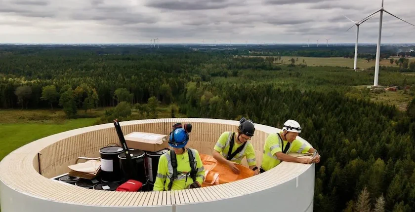 U Svedskoj postavljena najvisa vetroturbina s drvenim stubom na svetu, Modvion