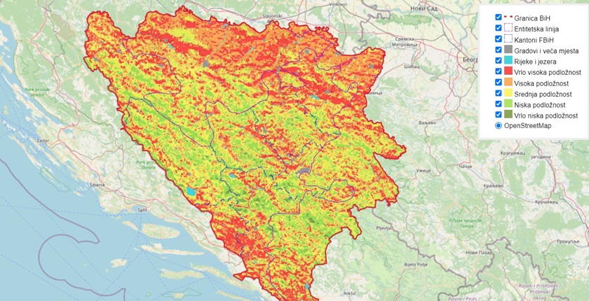 bih sumski pozari interaktivna mapa sa sume bez pozara