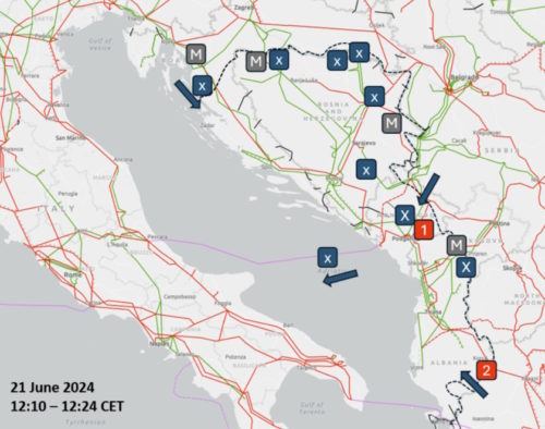 Lancana havarija Balkanu 21 juna prekidima dva dalekovoda ENTSO E