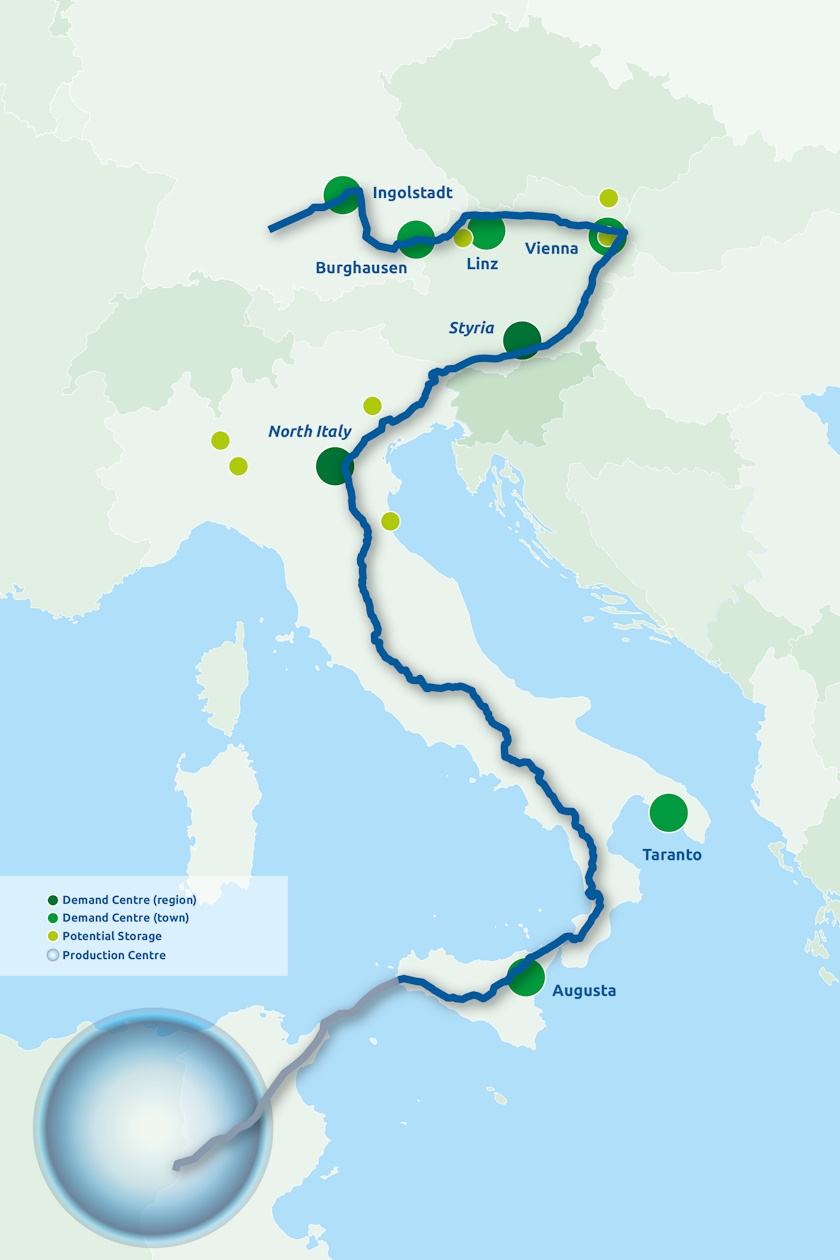 vodonik eu afrika juzni vodonicni koridor SoutH2 nemacka tunis alzir
