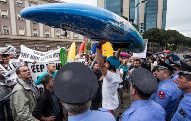 Balkan-Rivers-Tour-protest-Vjosa-tirana-edi-rama