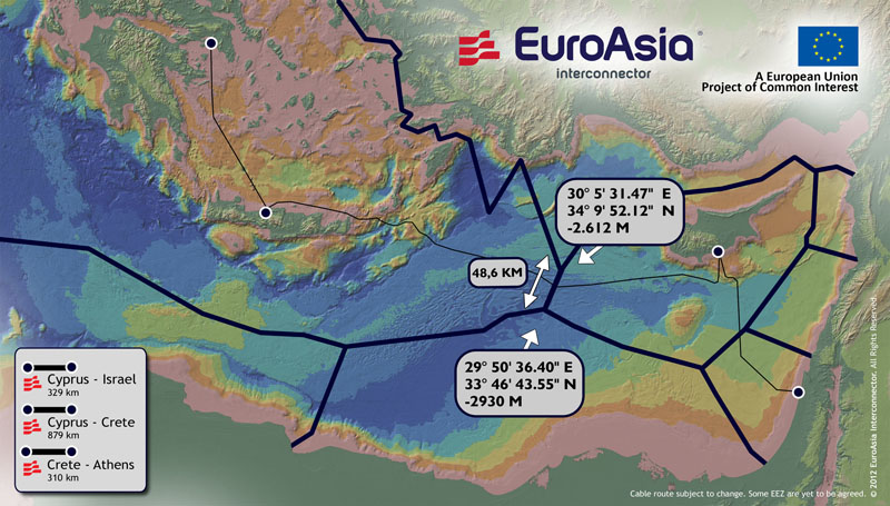Work on Israel-Cyprus-Greece 1520 km electricity link to start in 2018