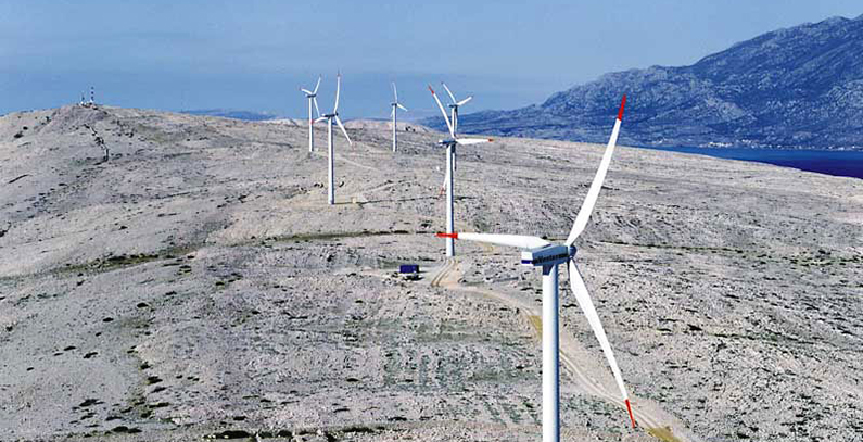 Wind turbine collapsed amid high winds on island of Pag