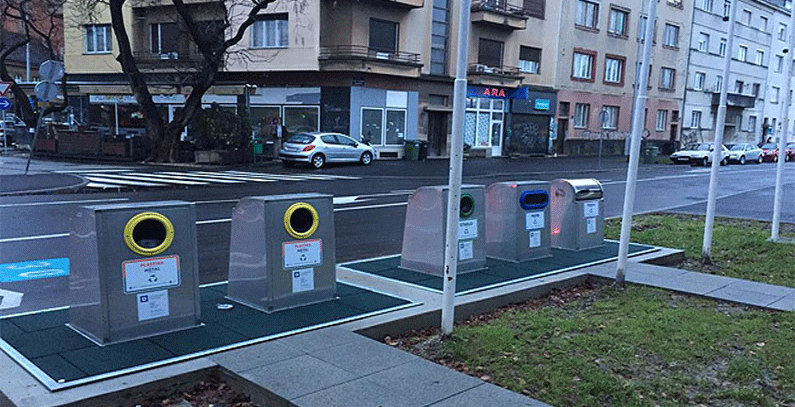 Green islands for waste separation in central Zagreb