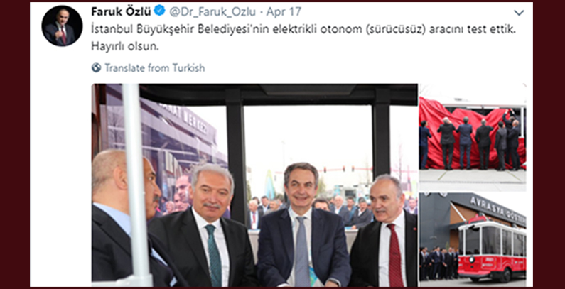 First ever self-driving e-bus in Istanbul, e-buses on provinces' streets