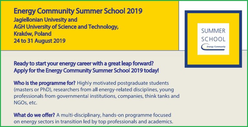 Applications invited for fourth Energy Community Summer School