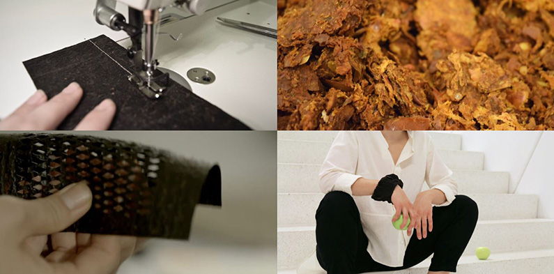 Leathrer-from-apples residues