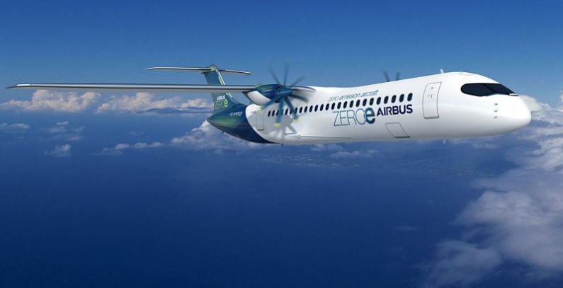 ZEROe turboprop hybrid airplane