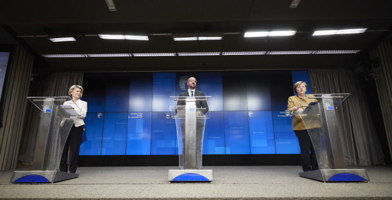 EU leaders budget, green recovery funds 55 emission cut