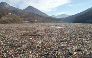 Floating waste rivers Serbia BiH Montenegro