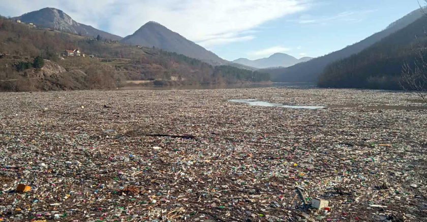 Floating waste rivers Serbia BiH Montenegro