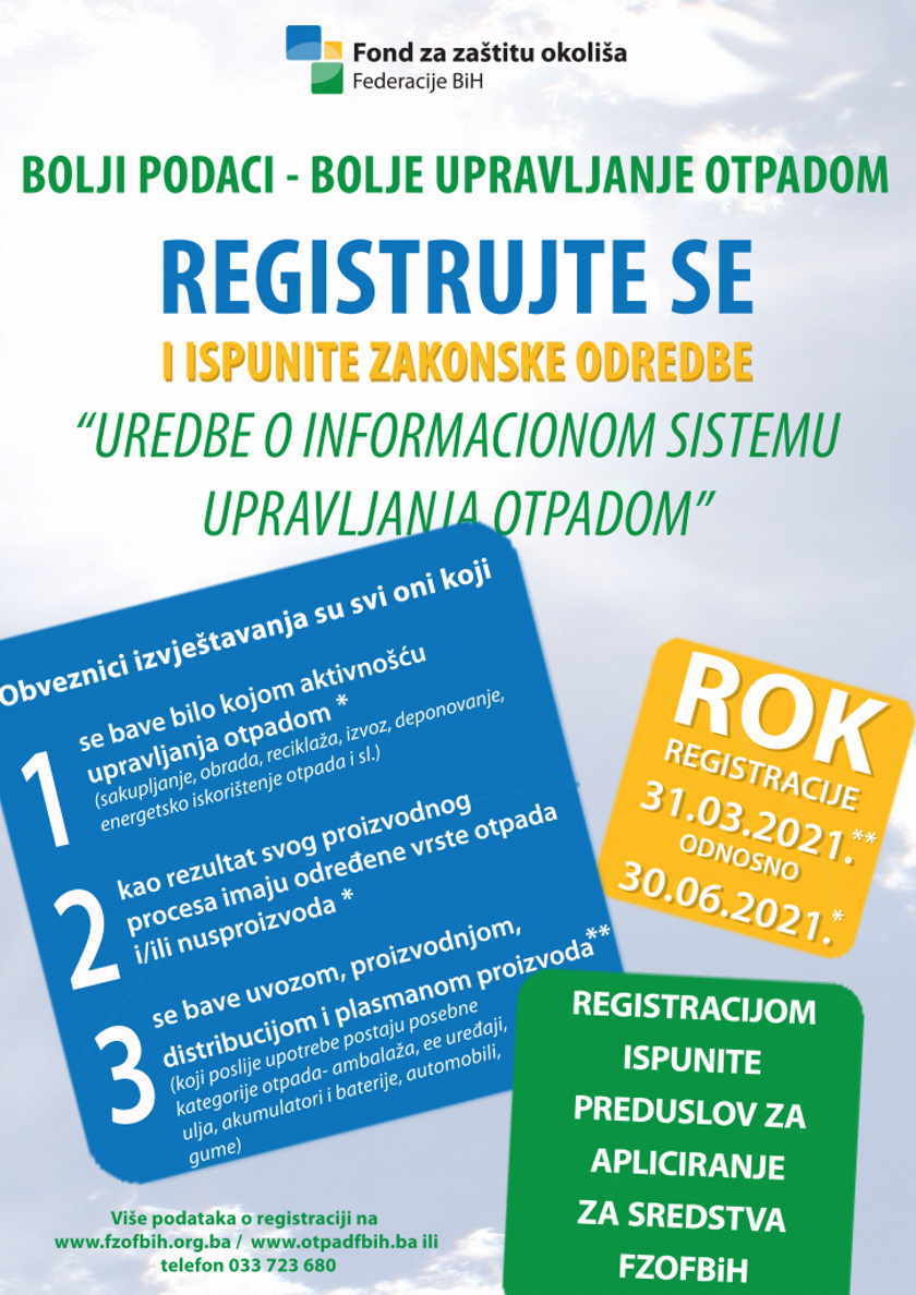 waste management information system fbih registration