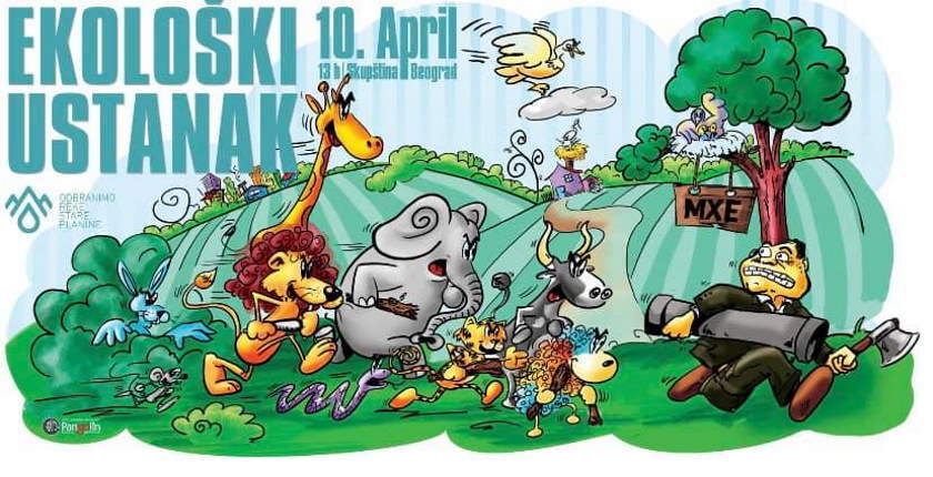 Ecological Uprising protest April 10 Belgrade