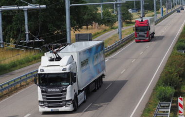 Overhead truck power line three year trial Germany