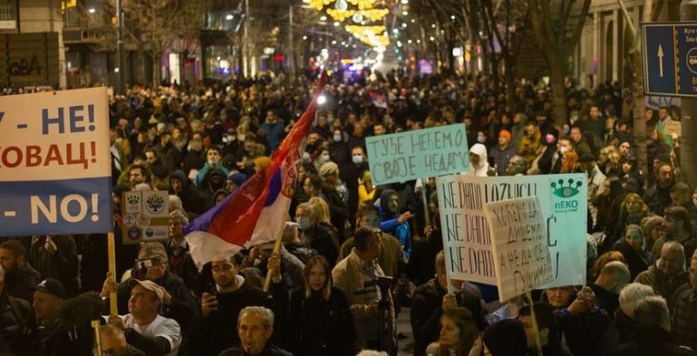 Massive protests Serbia Rio Tinto lithium mining ambition pollution