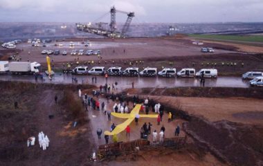 Eco-activists on barricades defend village Lützerath in Germany from expansion of coal mines