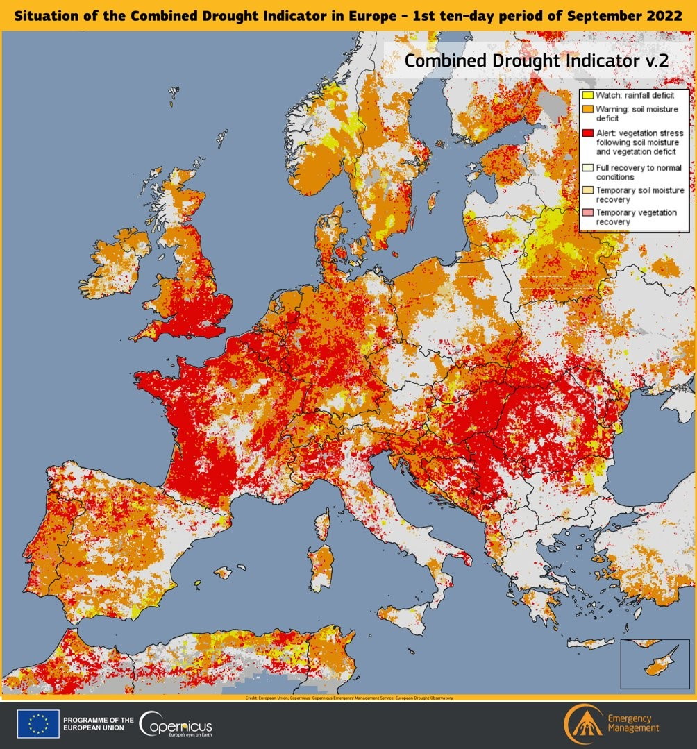 copernicus drought eu 2022