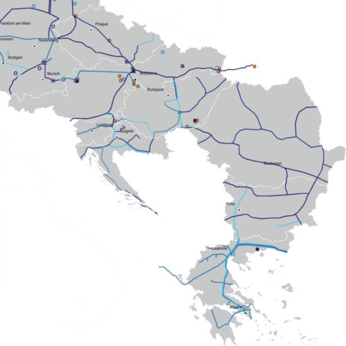 Major hydrogen corridors Southeastern Europe