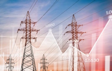 high-voltage power lines with graphs