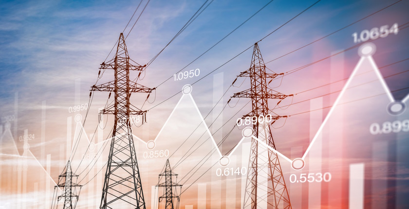 high-voltage power lines with graphs