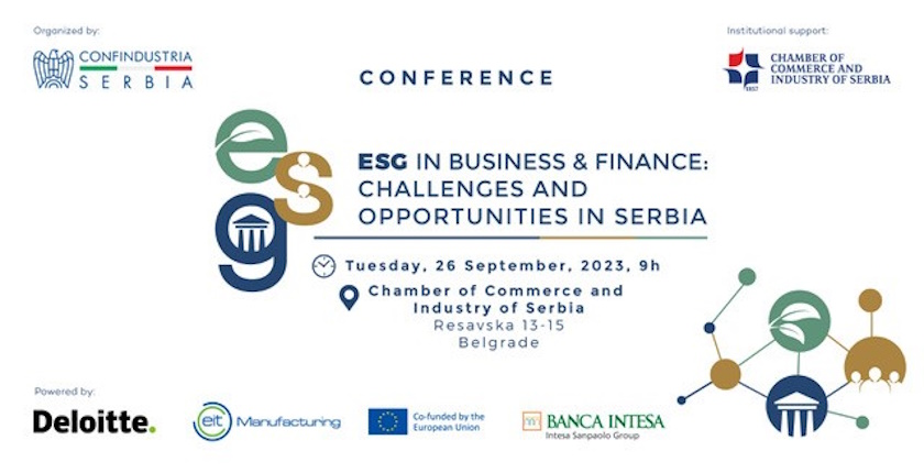 ESG in Small business and Finance conference to be held on September 26 in Belgrade