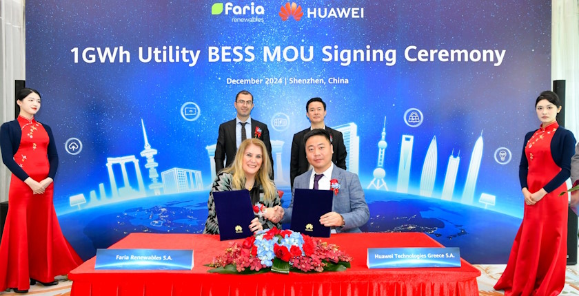 Faria Renewables Huawei battery partnership Greece