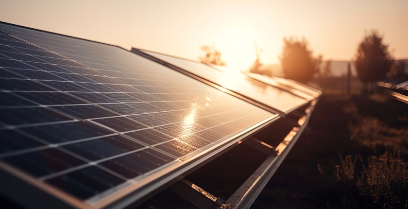 Sun energy captured in solar panel farm generated by artificial intelligence