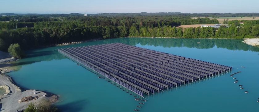 First floating solar power plant with vertical panels